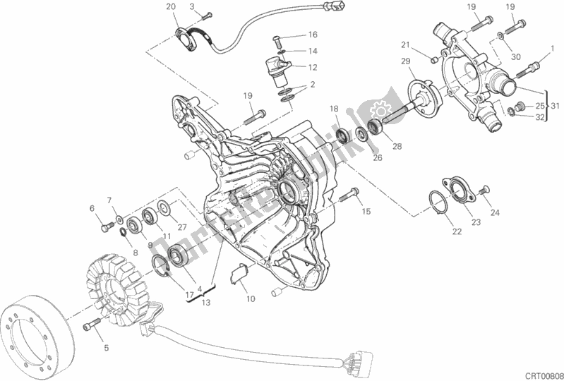 All parts for the Generator Cover of the Ducati Multistrada 1260 Enduro Touring USA 2019